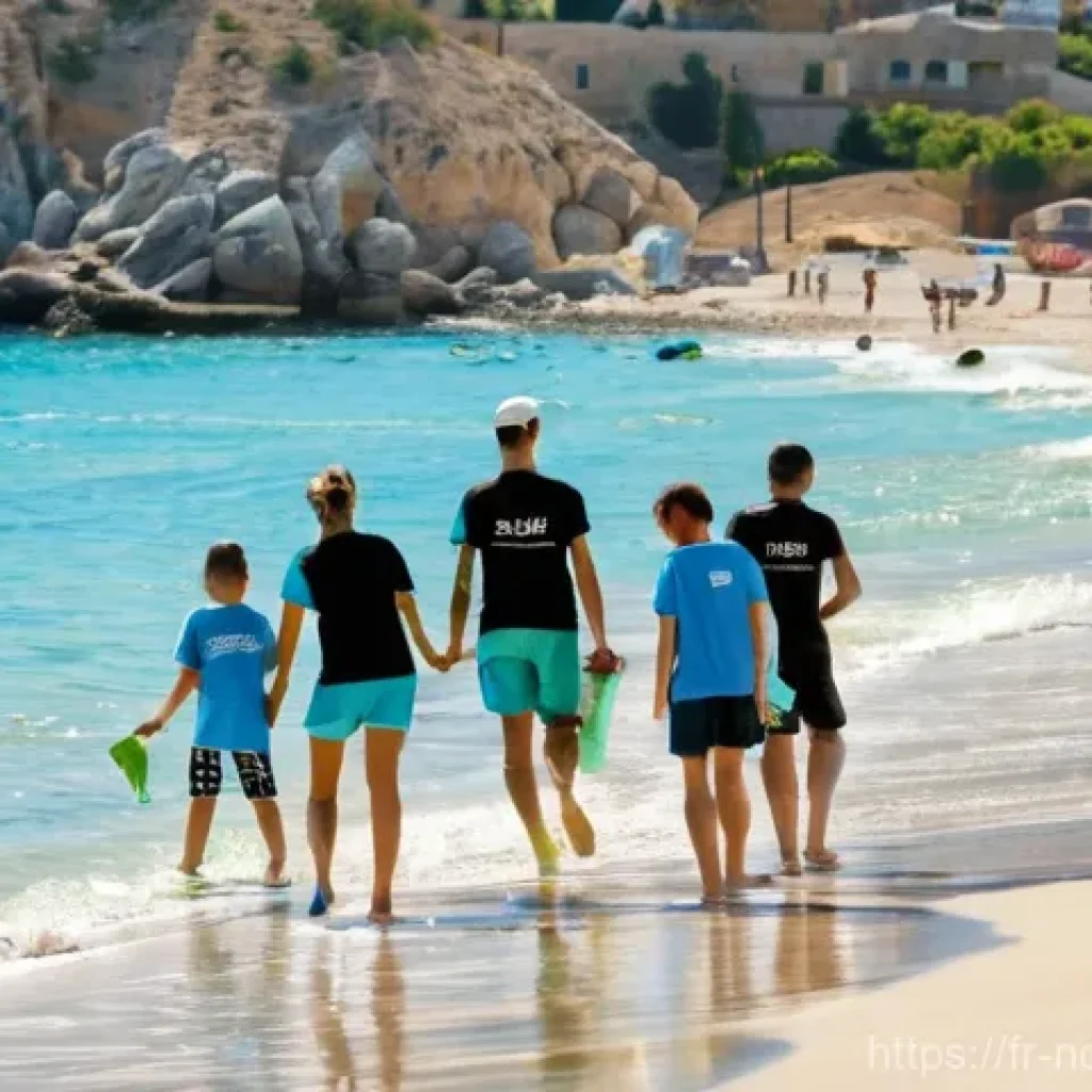 북키프로스에서 활동하는 NGO - **Prompt:** "A vibrant, sunny scene on a pristine sandy beach in Northern Cyprus, specifically the K...