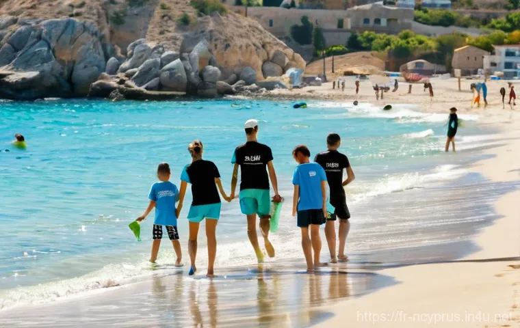 북키프로스에서 활동하는 NGO - **Prompt:** "A vibrant, sunny scene on a pristine sandy beach in Northern Cyprus, specifically the K...