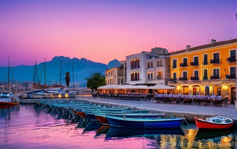 북키프로스 키레니아 항구 - **Kyrenia Harbor at Golden Hour**: A picturesque view of Kyrenia harbor in North Cyprus during golde...