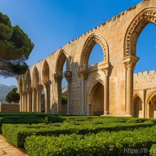 북키프로스의 외교적 고립 - **A Serene Morning at Bellapais Abbey, Northern Cyprus**
    A wide-angle shot of Bellapais Abbey in...