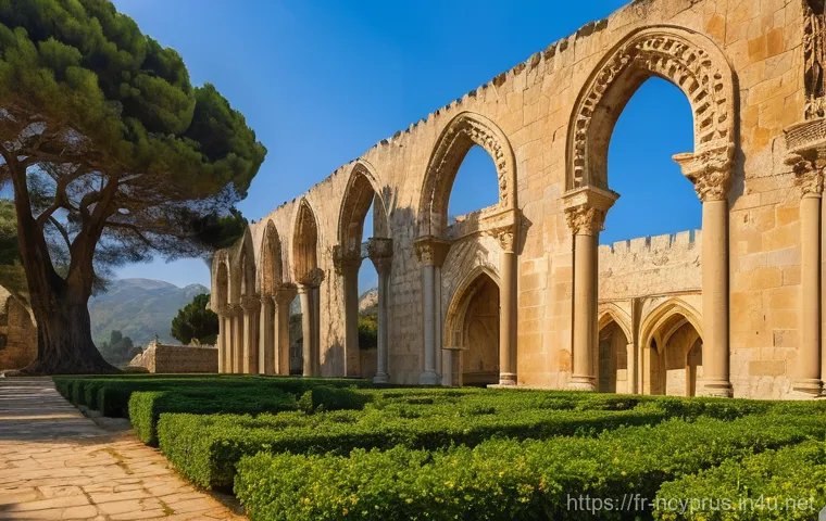 북키프로스의 외교적 고립 - **A Serene Morning at Bellapais Abbey, Northern Cyprus**
    A wide-angle shot of Bellapais Abbey in...