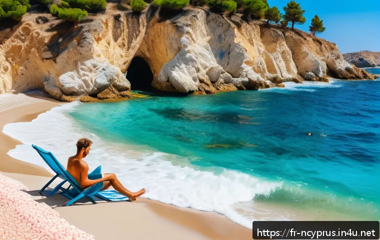 북키프로스 관광지 추천 - A serene and wild beach scene in Northern Cyprus featuring golden sand and crystal-clear turquoise w...